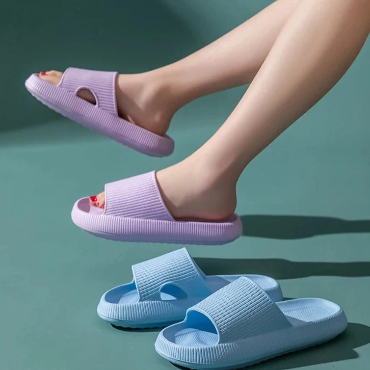 Women Thick Platform Cloud Slippers Summer Beach Eva Soft Sole Slide Sandals Leisure Men Ladies Indoor Bathroom Anti-slip Shoes